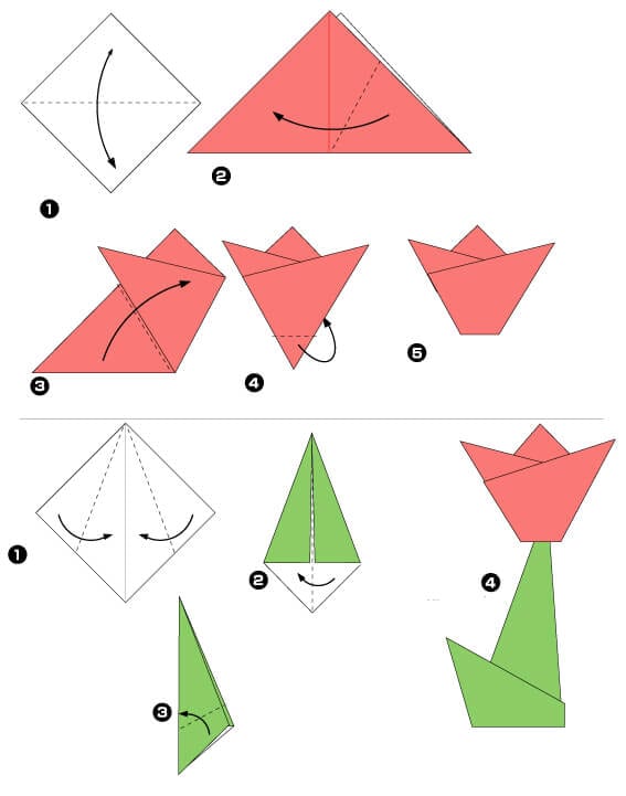 Как сделать тюльпан из бумаги фото