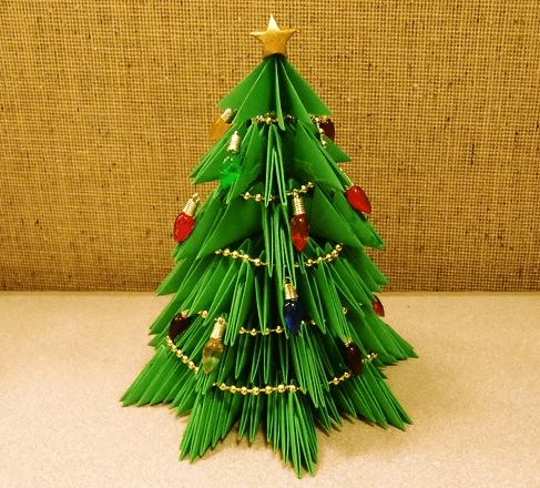 Как сделать елку из бумажных модулей