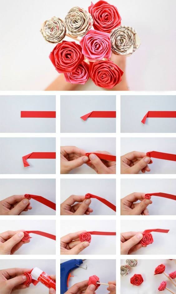 make rose out of tissue paper