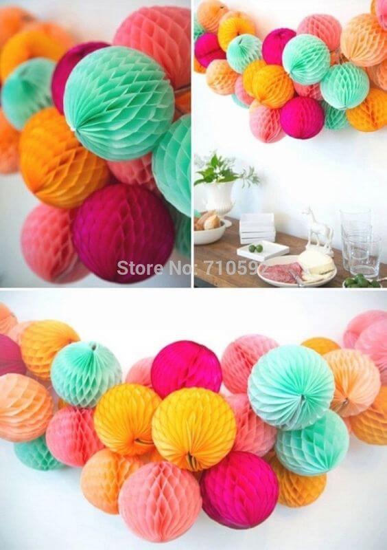 Honeycomb balls step by step