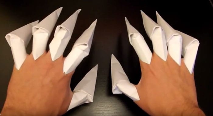 How do you make origami claws