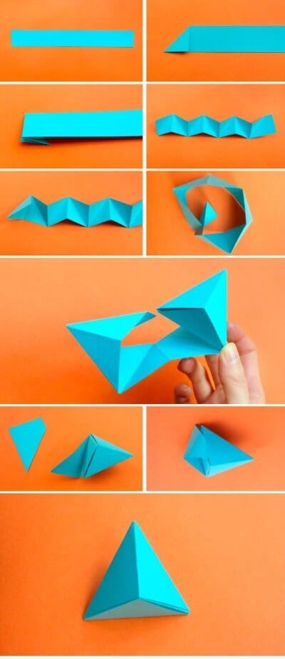 how to make a four sided pyramid out of paper