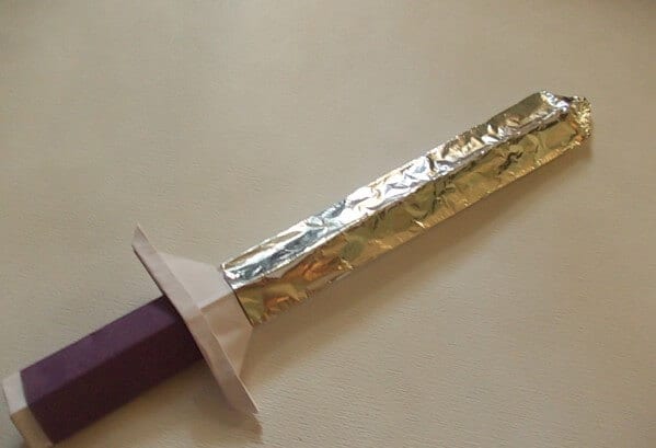 how to make a sword out of paper mache