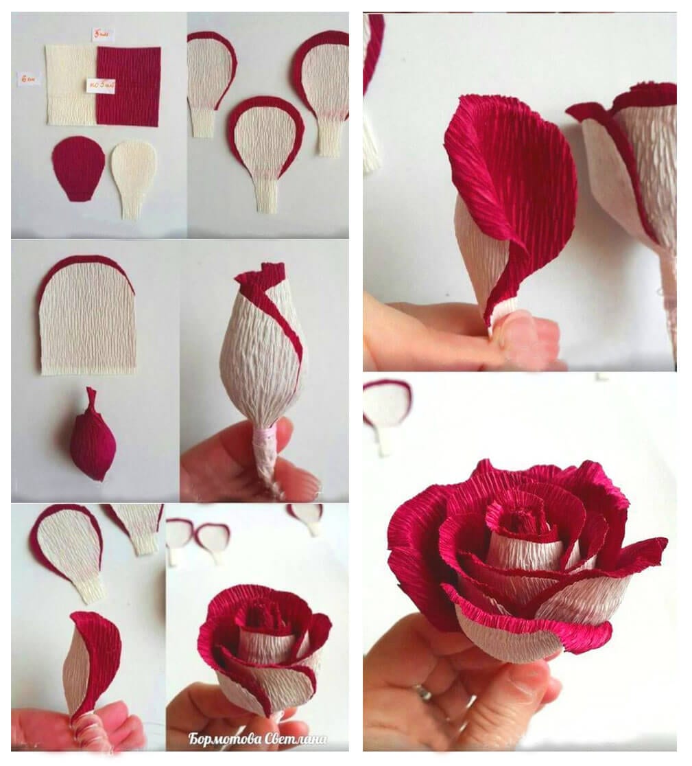 How do you fold a paper rose