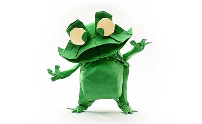 how to make a 3d frog out of paper