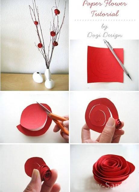 How do you make an easy origami flower