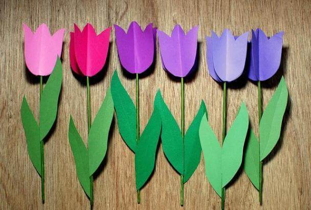 tulip origami paper size