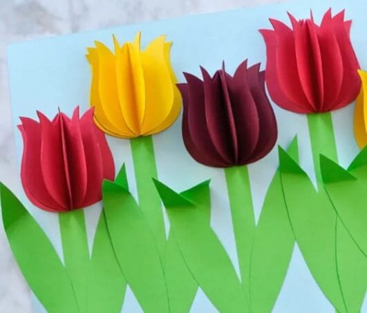Paper tulips applique