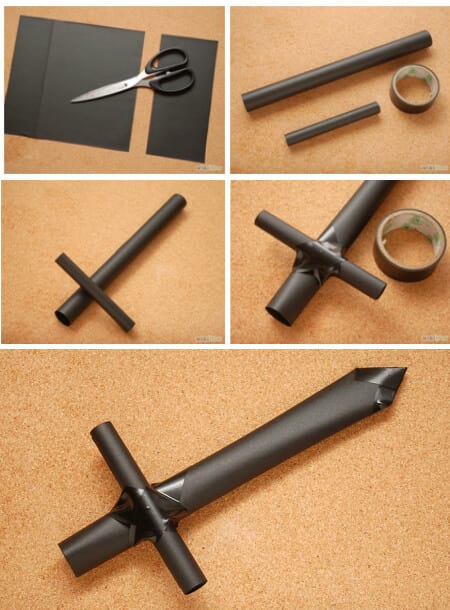how to make a sword out of paper a4