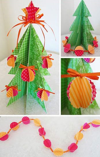 the simplest paper christmas tree decorations