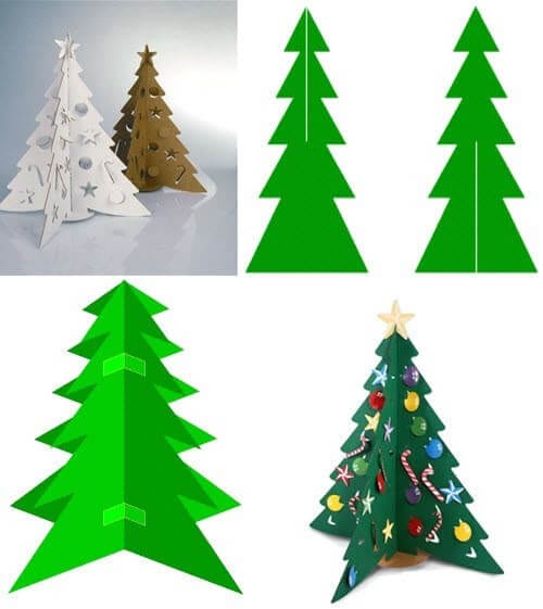 The simplest paper Сhristmas tree