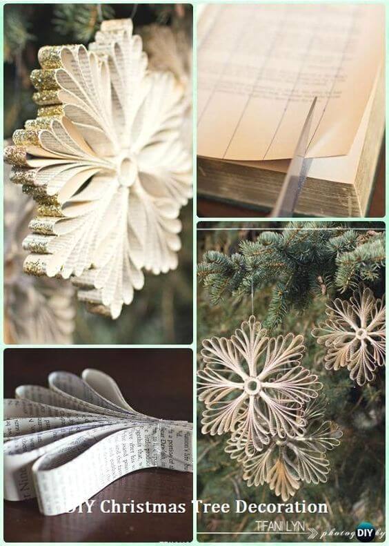 You can also make a snowflake from improvised materials such as old newspapers