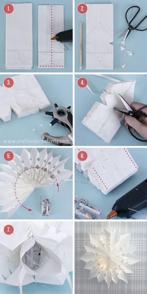 Large voluminous paper snowflake