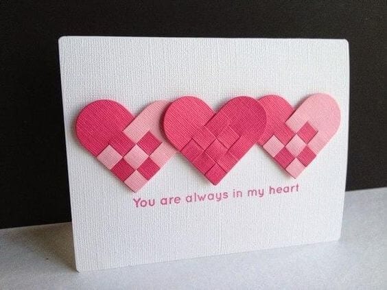 DIY wicker paper valentine