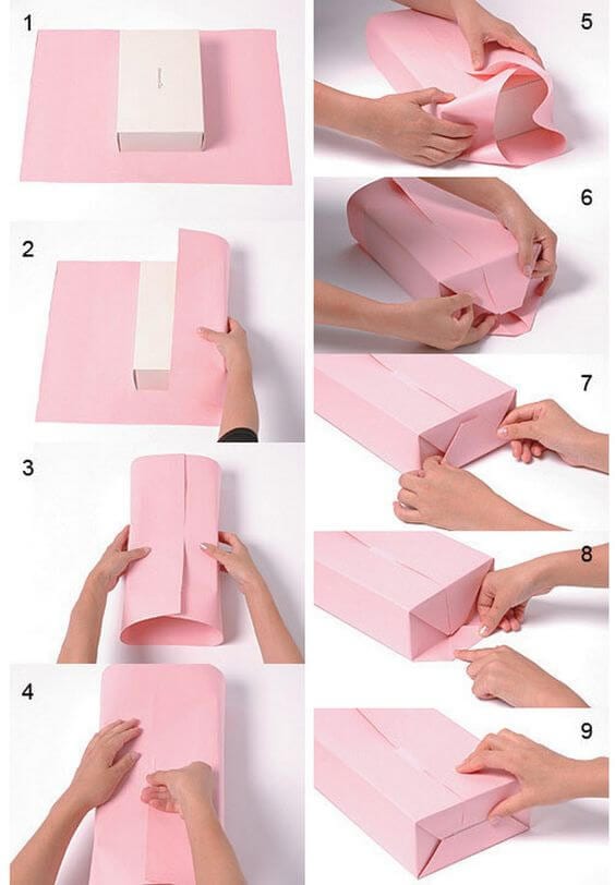 How to pack a gift with wrapping paper