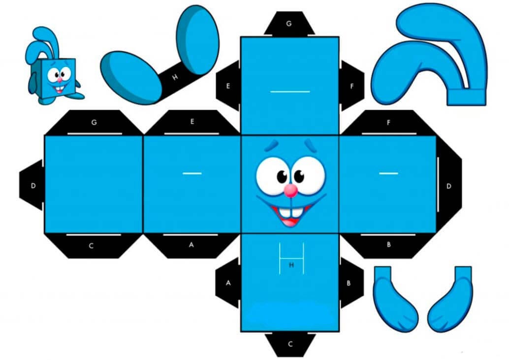 Paper model rabbit crumb