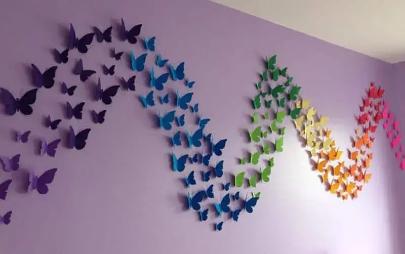 Decor with paper butterflies