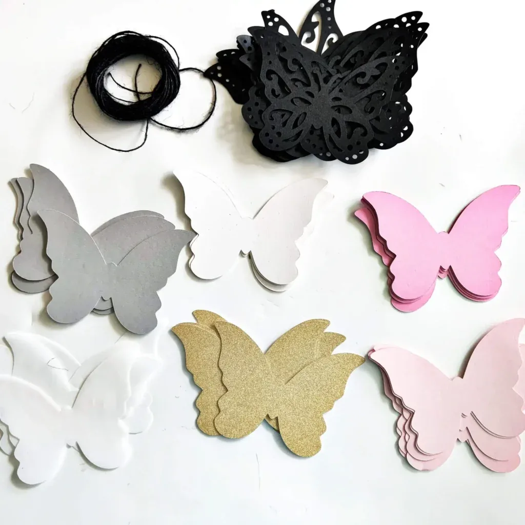 Paper butterflies used as wall decor