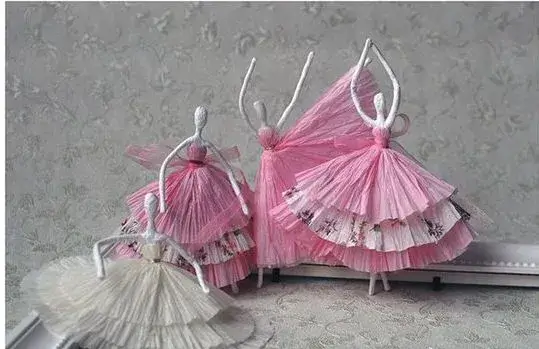 Красивые балерины из салфеток