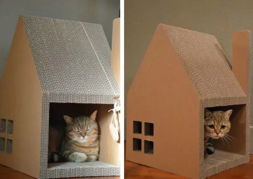 Картонний будинок для кота