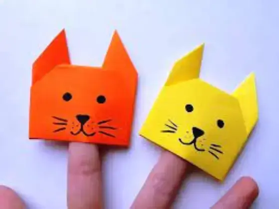 Оригами голова котика