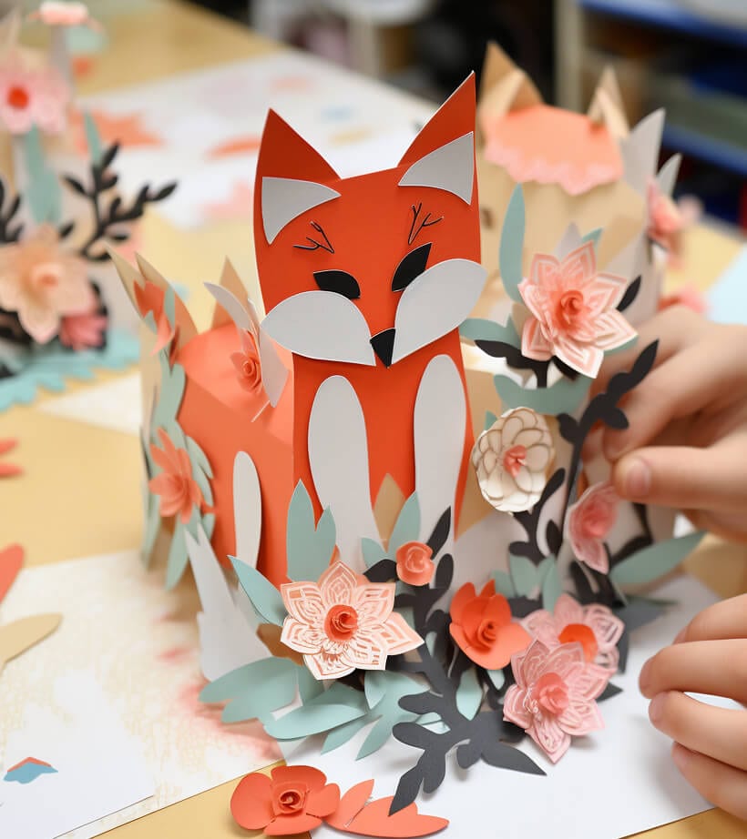 Бумажная лисичка