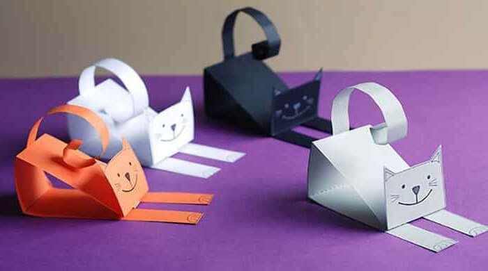 Бумажный кот для школы