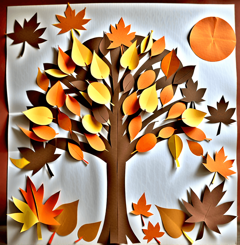 Аппликация Осень из бумаги